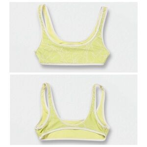 Volcom Girls Tropicoco Crop Bikini Top 7 Citron White NEW